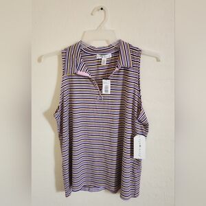 Eye Candy Striped Zip-Up Top